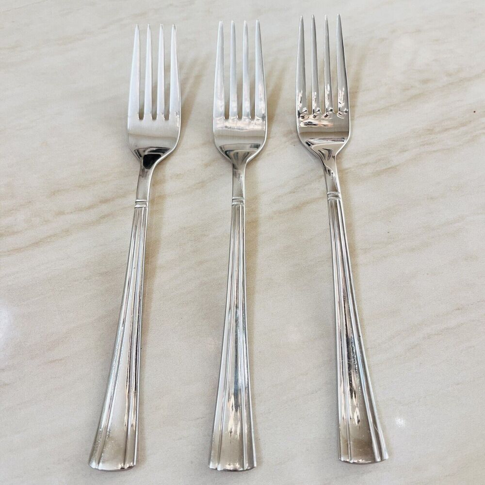 INTERNATIONAL Silver INS330 Stainless 18/10 Flatware Salad Forks 3pc